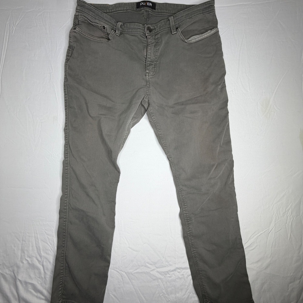 DU/ER Mens Gray Flat Front Slim Fit Chinos Pants Size 38/32